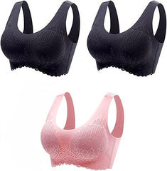 pack of-3 New Arrivals Thai Latex Bra Women One Piece Wire Free Seamless Underwear Comfortable Sports Bras