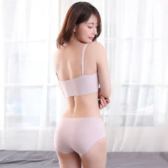 Pack of-2Seamless Bras for Woman Wireless Underwear Ice Silk Removable Padded Bralette Breathable Comfortable One Piece Brassier