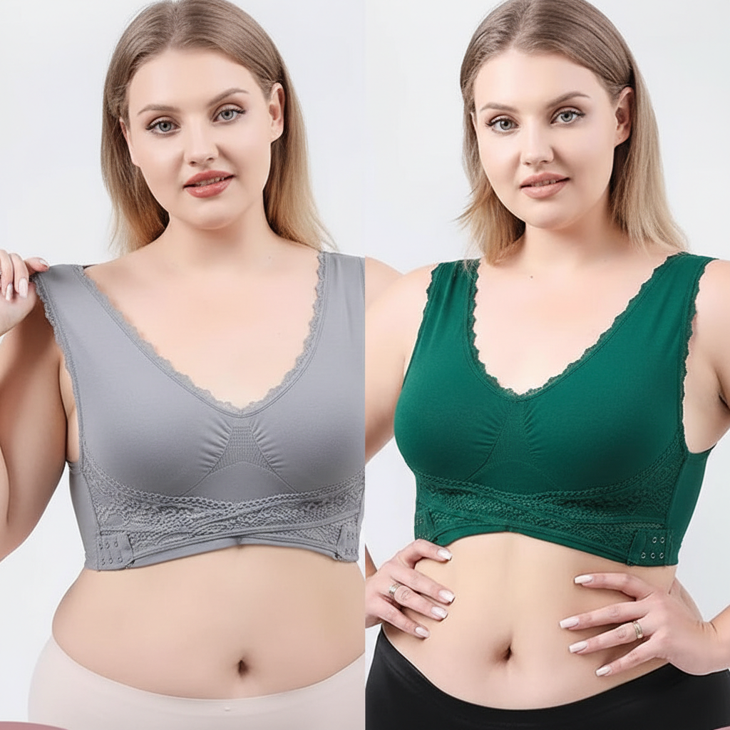 Last day 30% off - comfy corset bra front cross side buckle lace bras