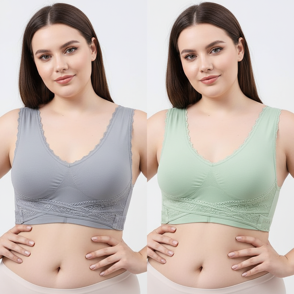 Last day 30% off - comfy corset bra front cross side buckle lace bras