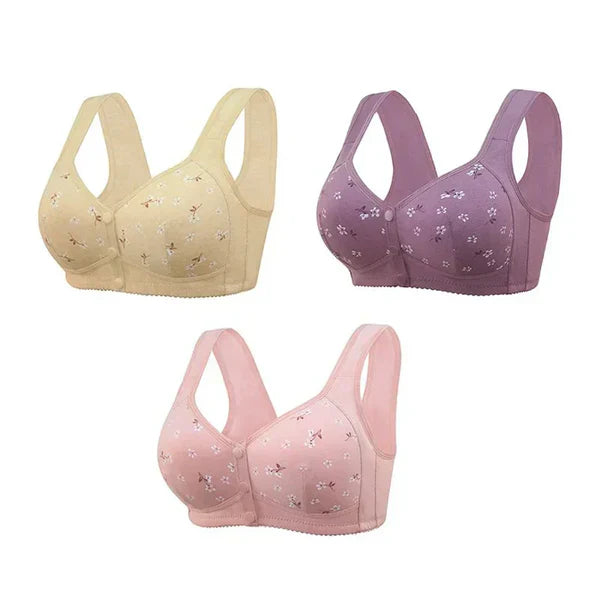 Pack of-3 New Anti Sagging Front Open Cooling Cotton Bra