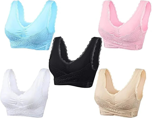 Last day 30% off - comfy corset bra front cross side buckle lace bras
